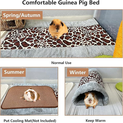 kathson Large Guinea Pig Bed, 35 x 21 inch Soft Rabbit Mat, Cage Liner for Small Animals, Washable Thick Warm Bedding Mats for Bunny, Ferret, Chinchilla, Hedgehog