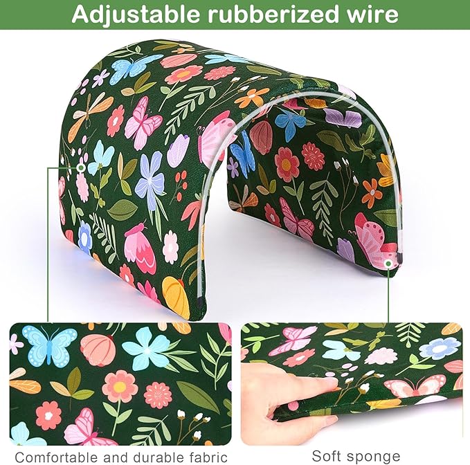 Bienbee Guinea Pig Tunnel and Hideout, Washable Small Animal Tunnel for Bunny Rabbits, Forest-Themed Butterflies