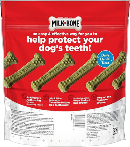 Milk-Bone Fresh Breath Brushing Chews, 18 Large Daily Dental Dog Treats Scrubbing Action Helps Clean Teeth