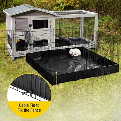 Aivituvin Rabbit Playpen Pet Pen Small Animal Cage with Waterproof Liner - Extension Playpen