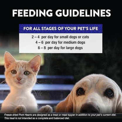 Northwest Naturals Raw Rewards Freeze-Dried Pork Heart Treats for Dogs and Cats - Bite-Sized Pieces - Healthy, 1 Ingredient, Human Grade Ingredients, All Natural, Made in USA, 10 Oz (Pack of 3)