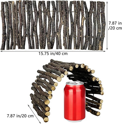 Hamiledyi 2pcs Large Reptile Hides Bearded Dragon Hide Bendable Climbing Bridge Wood Tunnel Tortoise Hut Lizard Hiding Cave for Snake Turtle Gecko Chameleon (15.8" x 7.9")