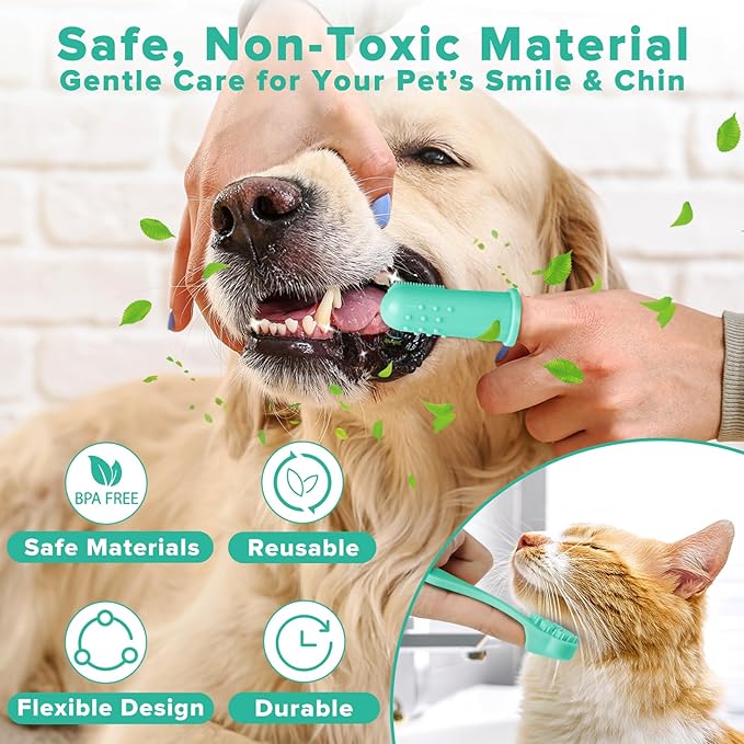 6PCS Pet Grooming Kit for Dogs,Cats and Horses | Dog Washing Gloves | Dog Bath Brush | Dog Bath Gloves | Dog Shampoo Brush | Pet Grooming Gloves | Dog Bath Supplies (Green)