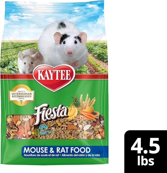 Kaytee Fiesta Mouse & Rat Food, Nutritious and Fun Blend, Supports Dental Health and Digestion, 4.5 pounds