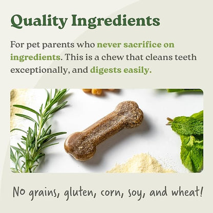 Presidio Earthbones (Formerly Terrabones) Dental Chews, Dog Teeth Cleaning Treat, Large, 6 Treats