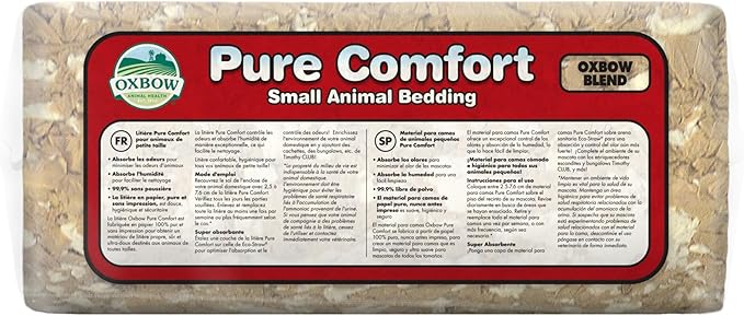 Oxbow Animal Health Pure Comfort Bedding, Rabbit, Hamster, & Guinea Pig Bedding, Bunny Supplies for Litter Box, Pet Safe, Low Dust, Blend, 72 Liter Bag