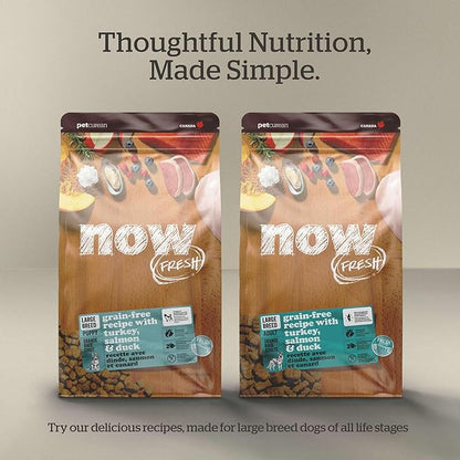 Now Fresh Grain-Free Large Breed Senior Dry Dog Food with Turkey, Salmon & Duck, Premium Kibble Made with Real Meat & Fish, Chicken-Free, Added Glucosamine & Chondroitin for Healthy Joints, 25 lb Bag