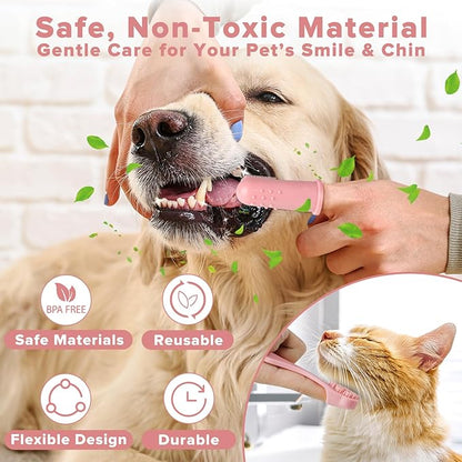 6PCS Pet Grooming Kit for Dogs,Cats and Horses | Dog Washing Gloves | Dog Bath Brush | Dog Bath Gloves | Dog Shampoo Brush | Pet Grooming Gloves | Dog Bath Supplies (Light Pink)