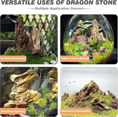 Natural Aquarium Rocks 5LB Dragon Stone Rock Decoration Aquascaping Stone for Aquariums Landscaping Model Fish Tanks Terrariums Vivariums-2-4 inches