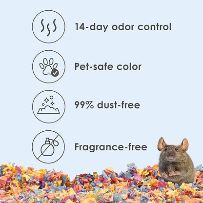 Kaytee Clean & Cozy Colors, Small Animal Bedding with Extreme Odor Control, Kaleidoscope, 24.6 Liters