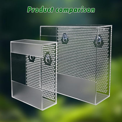 Transparent Acrylic Reptile Feeder Box, Wall-Mounted Insect Feeder with Suction Cups, Tank and Aquarium Accessories for Bearded Dragon, Lizard, Gecko, Frog