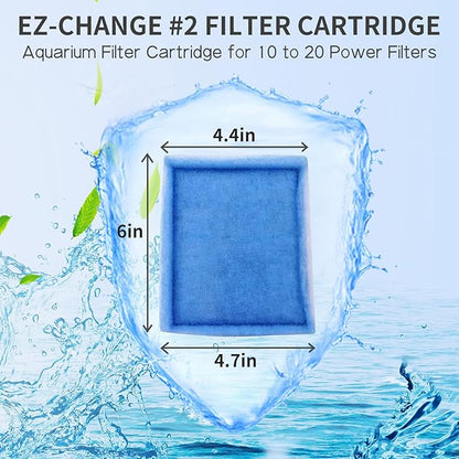 10-20 Gallon Aquarium Filters EZ-Change #2 Filter Cartridge fit Aquarium Filter Cartridge 10 to 20 Power, for Healthier Fish (12 Pcs)