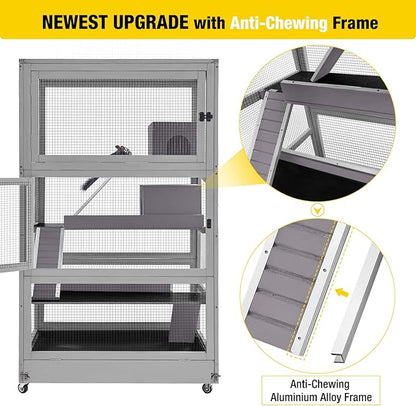 Deluxe Chinchilla Cage Critter Nation, Homes for Pets Small Animal Cage for Adult Rats, Rolling Ferret Habitat Indoor-4 Levels