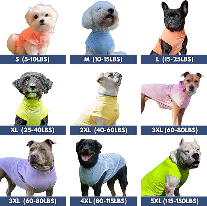 Spark Paws Sunblock Dog T-Shirt, SPF30 Protection, Lightweight Breathable Quick Dry for Dogs with Sensitive Skin - Watermelon & Peach (Set of 2) - S