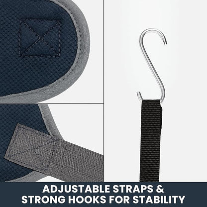 Pet Grooming Hammock Kit for Dogs & Cats, Includes Hammock Harness, Nail Clippers, Nail File, Grooming Glove, Dematting Comb, S-Hooks, Carabiners & Storage Bag for Easy Home Grooming Medium (86×52) cm