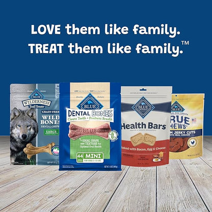 Blue Buffalo Dental Bones Mini Natural Dental Chew Dog Treats Bag, 12oz. Bag