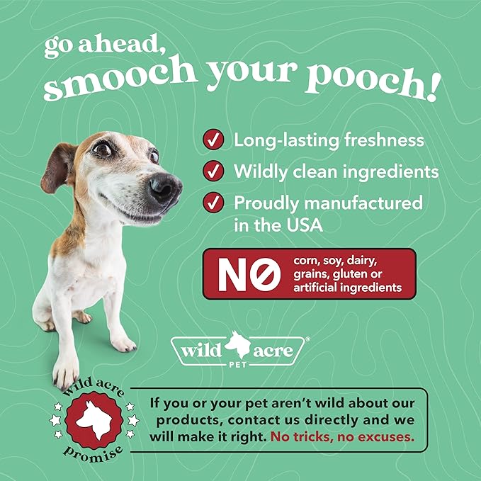 Wild Acre Dental Powder for Dogs - Dog Breath Freshener Dental Powder for Teeth Cleaning Plaque Off, Dental Care for Dogs, Tartar Remover for Teeth - Fresh Breath Probiotics