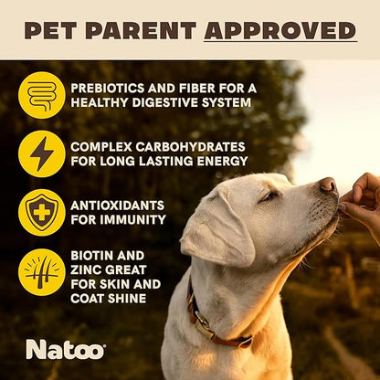 NATOO Dog Treats, Crunchy Biscuits Oats Banana and Honey, Natural Dog Treats, Rich in Omega 6, Prebiotics and Fiber, Antioxidants for Immunity, 8oz
