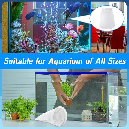 Jecery 16 Pack Ring Filter Socks 200 μm Aquarium Filter Bags Aquarium Socks for Tank Sump Saltwater Freshwater(12 × 7 inches)