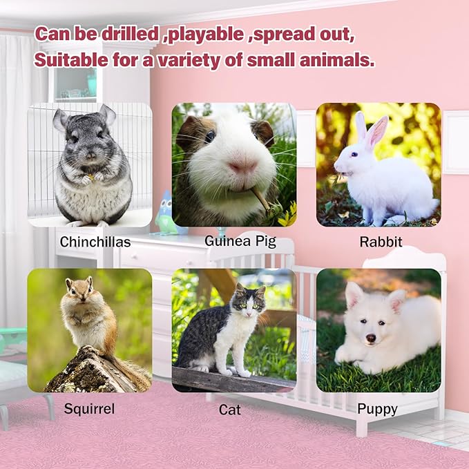 BWOGUE Bunny Tunnel Bed, 2-in-1 Collapsible Tunnel Tubes Toys with Removable Mat Hideout for Cats Kittens Rabbits Guinea Pigs Kitty