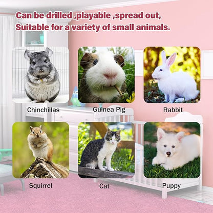 BWOGUE Bunny Tunnel Bed, 2-in-1 Collapsible Tunnel Tubes Toys with Removable Mat Hideout for Cats Kittens Rabbits Guinea Pigs Kitty