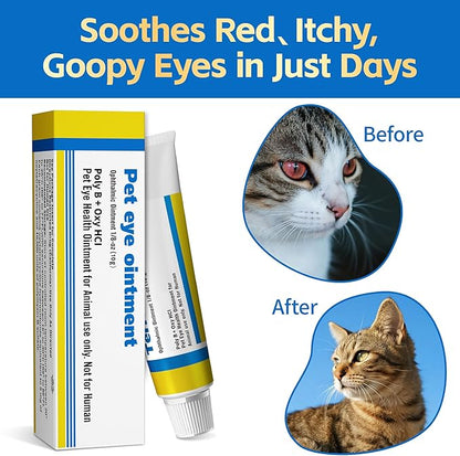 Pet Eye Health Ointment for Dogs, Cats, Cattle, Sheep, Horses, Birds and Puppies, Kitten - 1 Tube 0.35 oz /10g