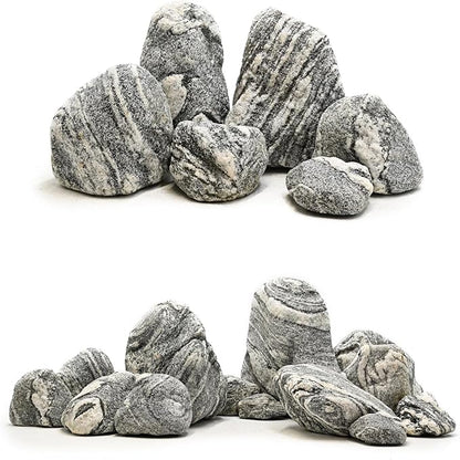 Natural Fish Tank Stones Aquarium Rocks 10lb Silver Seiryu Rock for Aquascaping, Terrariums, Bonsai, Garden Landscaping & Reptile Habitats(2-7inch 5-6Pcs)