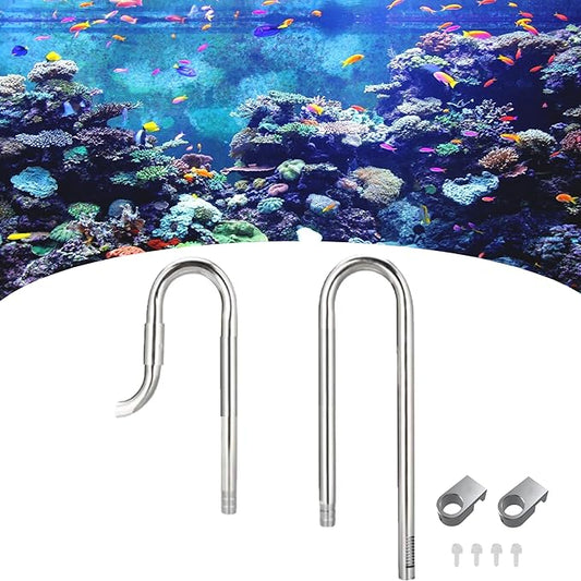 Lily Pipe Outflow for Aquarium Planted Tank (16mm for 16/22 mm (5/8 Inch) Tubing), Inflow and Outflow Pipe Set Adjustable Inlet Outlet Water Pipe Removes Surface Scum Pipe