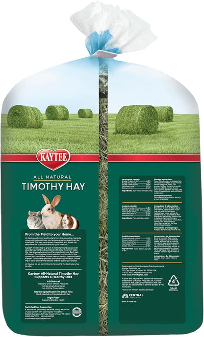 Kaytee Timothy Hay, High Fiber, Grown Specifically for Small Animals, Rabbits, Guinea Pigs, Chinchillas, Ideal Bulk Order for Small Pets, 24 pounds