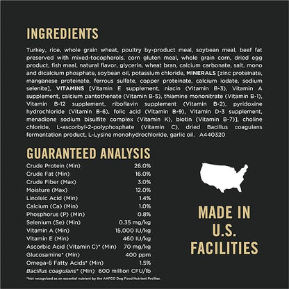 Purina Pro Plan Complete Essentials Shredded Blend Turkey and Rice Dog Food Dry Formula with Probiotics for Dogs - 33 lb. Bag