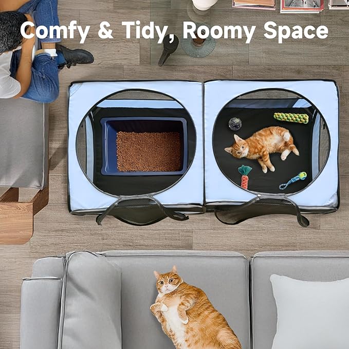 EighteenTek Small Animals Playpen Pop up Small Pet Cage Enclosure Tent Chick Run Brooder Coop Foldable Kennel for Kitten Ferret Puppy Guinea Pig Rabbit Hamster Chinchillas(No Divider, Unified Space)