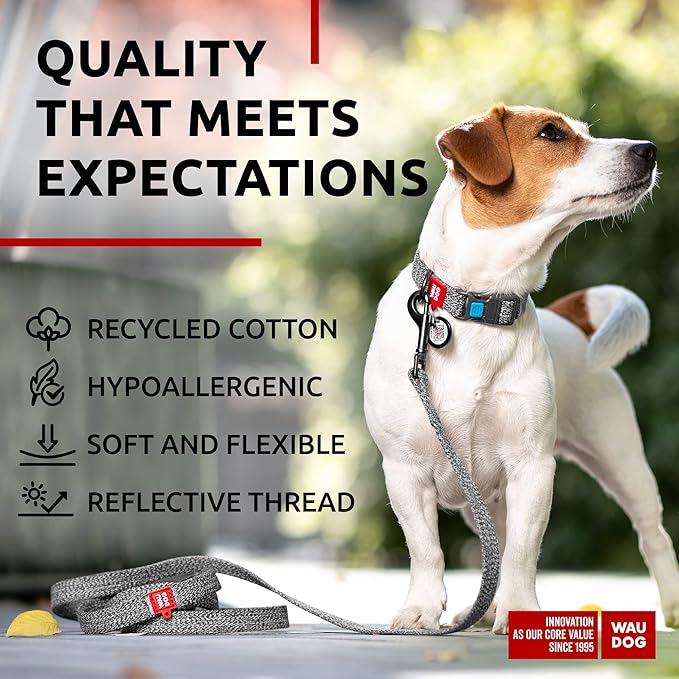 Recycled Cotton Dog Leash Eco-Friendly Alternative to Nylon for Small Medium and Large Dogs - Reflective Strong Dog Leashes for Large Breeds - Puppy Leash