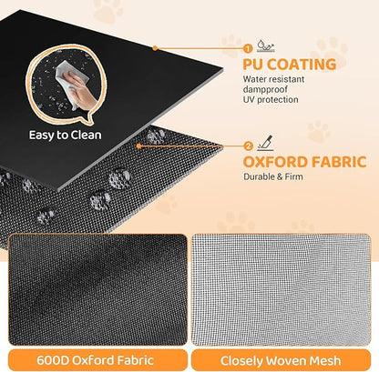 KingCamp Dog Tent, Large Portable Outdoor Indoor Dog House with 600D Oxford Fabric & Dual Layer for Medium Large Dogs, Black, 39.4" x 39.4" x 35.4"