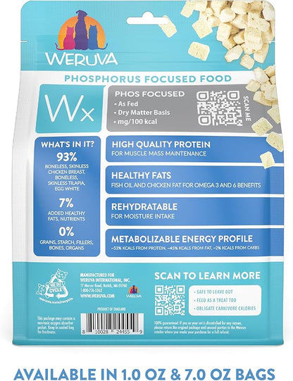 Weruva Wx Phos Focused Freeze Dried, Chicken Breast & Tilapia Formula, 7oz Bag