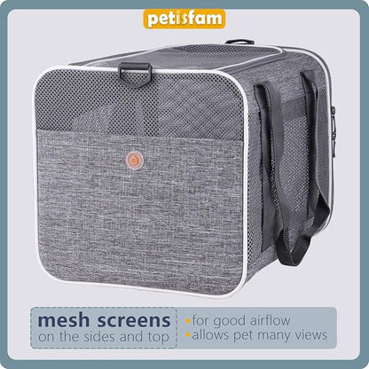 petisfam Large Cat Carrier with Privacy Flaps for Nervous and Sensitive Cats