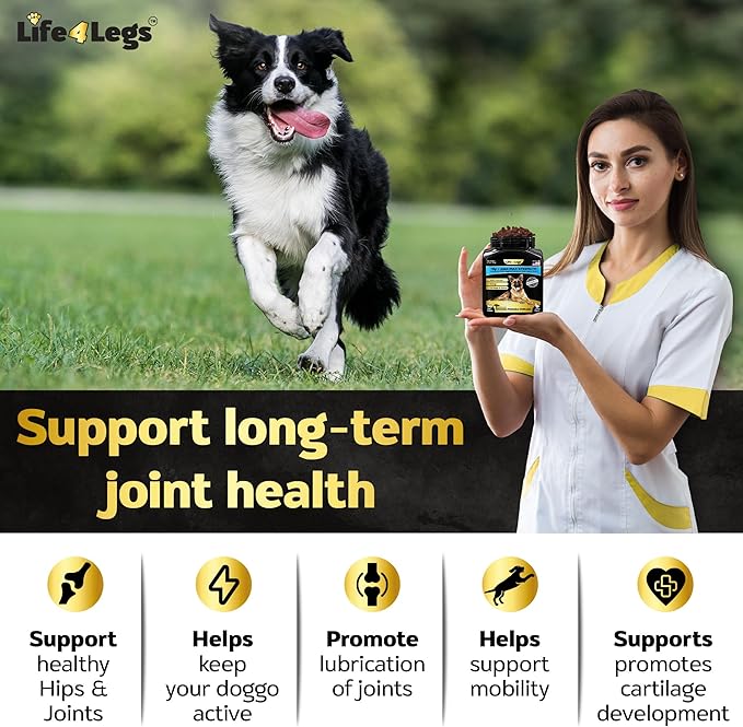 Soft Chews Hip and Joint Supplement for Dogs - Dog Joint Pain Relief Treats - Glucosamine, Chondroitin, Turmeric- Mobility Supplement