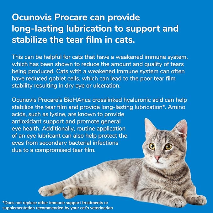 Sentrx - Ocunovis ProCare Gel Eye Drops for Dogs and Cats, Hydrating Cat and Dog Eye Drops with Hyaluronic Acid, Lysine, and Amino Acids, Preservative-Free and Antibiotic-Free, 5 ml