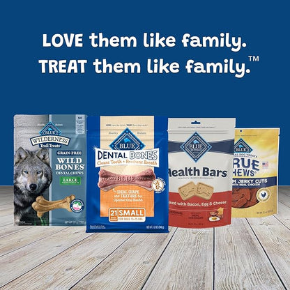 Blue Buffalo Dental Bones Small Natural Dental Chew Dog Treats Bag Value Pack