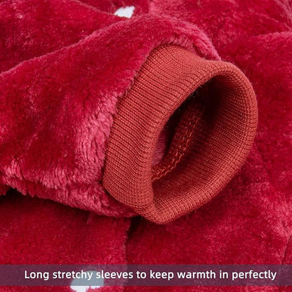 FabriCastle Dog Hoodie Sweater for Small Dogs Boy and Girl, Dog Clothes XS XXS Puppy Sweatshirt, Pet Outfit, Cat Clothing Super Soft Warm Snap On Closure (Wine red, X-Small)