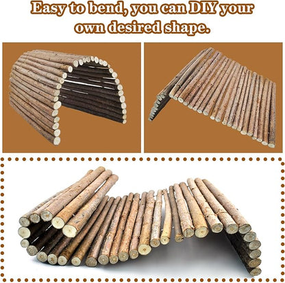 kathson Reptile Wooden Bridge,Bearded Dragon Hammock Decor Wood Reptile Hideout Hut Terrarium Hanging Plants Climbing Accessories Reptiles Hide Caves for Snake Gecko Lizard Tortoise (3 Pcs)