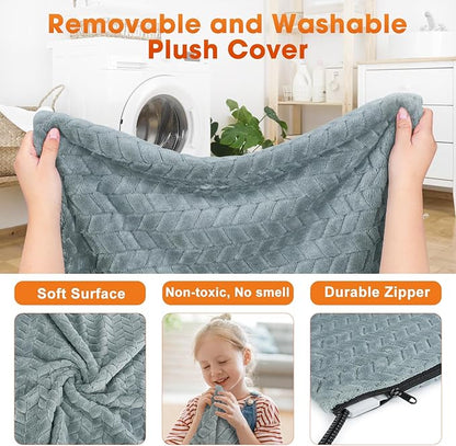 GASUR Heated Dog Bed, Waterproof Electric Dog Cat Heating Pad with Timer, Temperature Adjustable Heated Cat Bed for Winter, Auto Power-Off, Anti-bite Heating Pad for Dogs Cats-47''x28'', XLarge