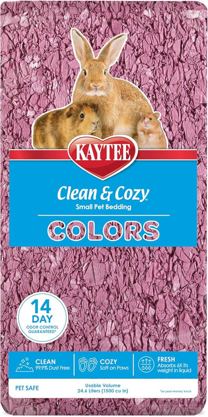 Kaytee Clean & Cozy Colors, Small Animal Bedding with Extreme Odor Control, Plum, 24.6 Liters