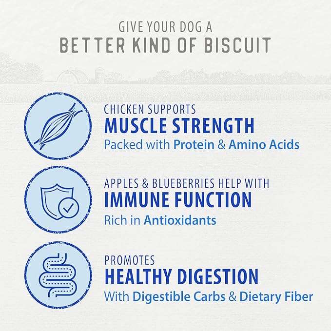 Caledon Farms The Dodo Crunchy Biscuits - Chicken with Apple & Blueberry 19.5oz, Dog Treats, Biscuits