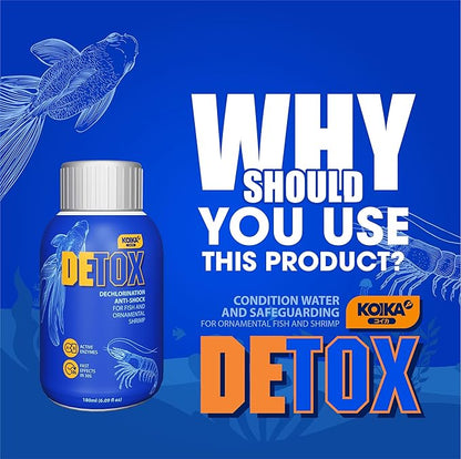 KOIKA Aquarium Water Conditioner and Dechlorinator, Anti-Shock for Fish & Ornamental Shrimp (180ml (6.08 fl oz))