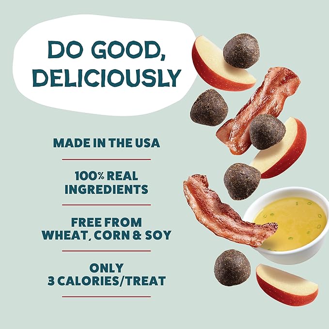 Shameless Pets Dog Training Treats Bacon/Apple and Chicken/Peanut Butter - Natural and Soft Puppy Treats with Collagen - Medium Dog Treats Pack of 2 (8oz Each)