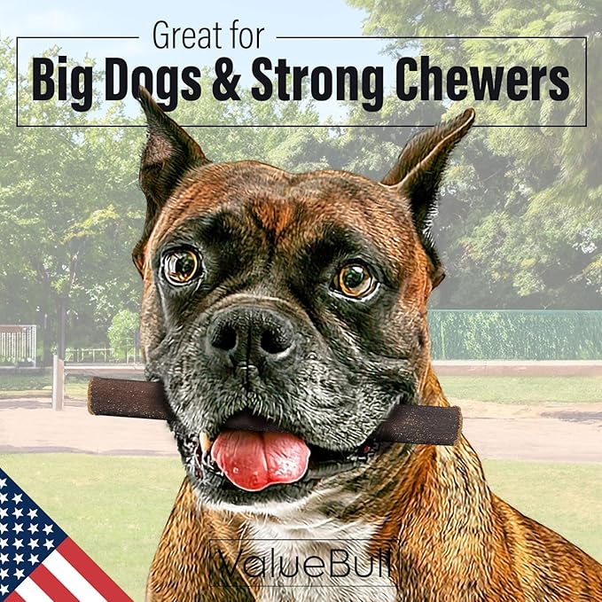ValueBull USA Collagen Sticks for Dogs, 6 Inch Thick Chews, Natural Long-Lasting Dog Treats, 50 Count - Promotes Joint, Skin & Coat Health with Glucosamine and Chondroitin