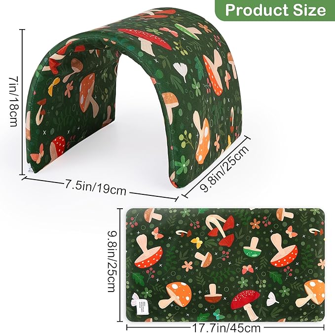 Bienbee Guinea Pig Tunnel and Hideout - Washable Rabbit Style Bunny House - Small Animal Forest-Themed Mushrooms