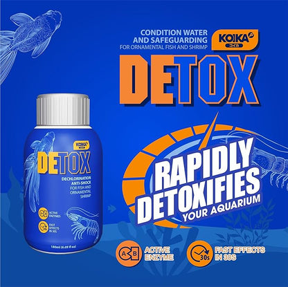 KOIKA Aquarium Water Conditioner and Dechlorinator, Anti-Shock for Fish & Ornamental Shrimp (180ml (6.08 fl oz))