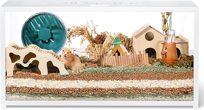 BUCATSTATE Hamster Cage Metal 2.0 - Small Animal Habitats Large Stackable with Top Access Easy Assemble 39.3L*19.7W*20.6H Inches (White, NO Front Window)