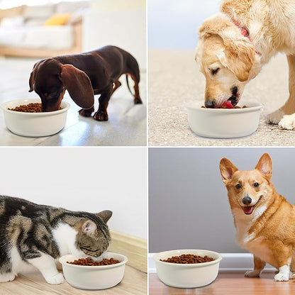 Single Replacement Bowl for 6.3'' High Elevated Dog Bowls, Non-Slip Pet Feeding Dishes for Small Medium Dogs and Cats, Durable Porcelain Dog Food and Water Bowls(28oz, Cream White)